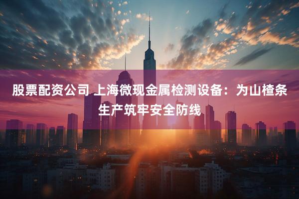 股票配资公司 上海微现金属检测设备：为山楂条生产筑牢安全防线